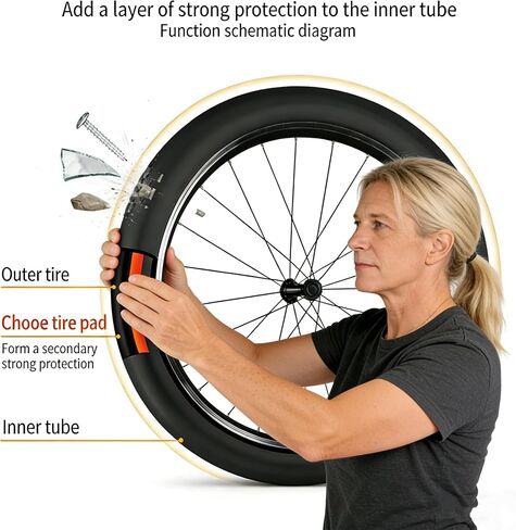 2-Pack Bike Tire Liners, TPU Puncture Protection Inner Tube Protector with Adhesive Surface in Kuwait