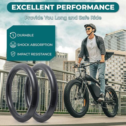 قطعتان، أنابيب دراجة سميكة ممتازة 24 × 4.0، متوافقة مع إطار دراجة الدهون الكهربائية 24 × 4.0 إلى 4.5، مع صمام شريدر 32 مم، مطاط البوتيل، تستخدم للدراجات الجبلية والمدينة والطرق in Kuwait