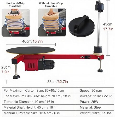 Electric Stretch Film Wrapping Bench,Heavy Duty Film Dispenser Wrap Machine,Pallet Packing Machine,Pallet Stretch Wrapper,Film Shrink Wrap Handle Movers Wrap Handle for 12-28in Film in Saudi Arabia