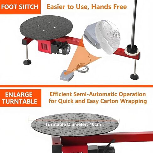 Electric Stretch Film Wrapping Bench,Heavy Duty Film Dispenser Wrap Machine,Pallet Packing Machine,Pallet Stretch Wrapper,Film Shrink Wrap Handle Movers Wrap Handle for 12-28in Film in Saudi Arabia