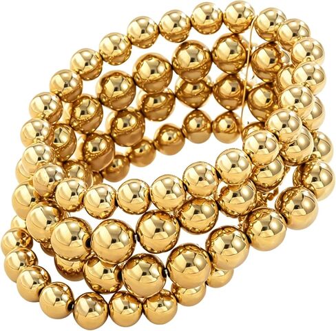 Boho Dainty Classic Bold Beaded Bracelet Plated Ball Beads Bracelet Stack Hand Chain Shiny Bar Bridal Wedding Accessories Jewelry in Kuwait