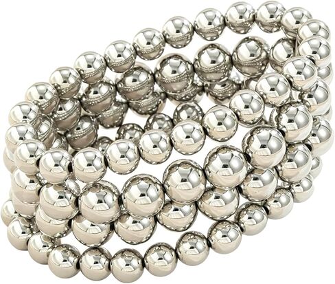 Boho Dainty Classic Bold Beaded Bracelet Plated Ball Beads Bracelet Stack Hand Chain Shiny Bar Bridal Wedding Accessories Jewelry in Saudi Arabia