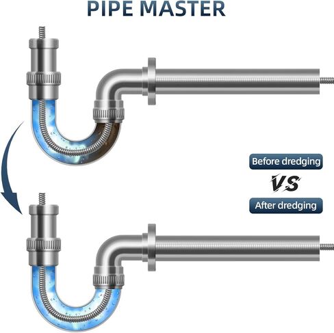 ثعبان الصرف، أوجير الصرف مع ملحق المثقاب، 16.4 قدم × 6 مم، ثعبان السباكة تغذية تلقائية مرنة لتصريف الشعر، مزيل انسداد للمطبخ، الحمام وحوض الدش in Kuwait