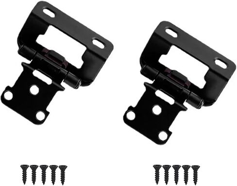Self Closing Hinge Soft Close Overlay Flush Hinges Hardware 2Pcs(Black) in Saudi Arabia