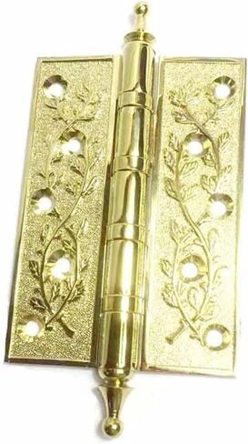 Crown Head Door Hinges Solid Brass Thick Flat Gold Fower Pattern Heavy Duty 1Pcs(Gold) in Saudi Arabia
