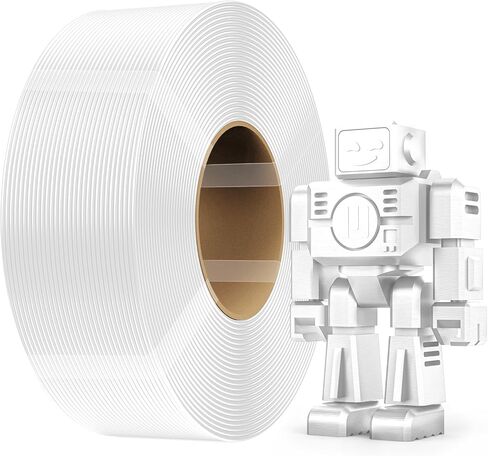 Creality Refill PETG Filament 1kg(2.2lbs) 3D Printer Filament:Refilament 1.75mm PETG Filament, for Bambu Lab Reusable Spools, Dimensional Accuracy ±0.03mm, White in Kuwait