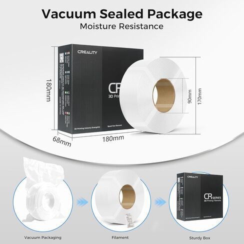 Creality Refill PETG Filament 1kg(2.2lbs) 3D Printer Filament:Refilament 1.75mm PETG Filament, for Bambu Lab Reusable Spools, Dimensional Accuracy ±0.03mm, White in Kuwait