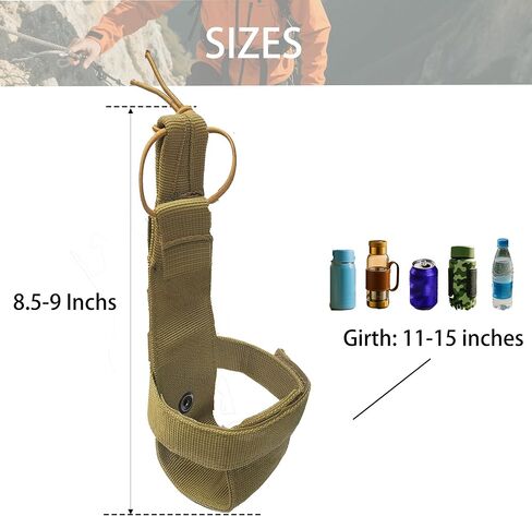 حامل زجاجات MOLLE خفيف الوزن، حامل زجاجة مياه بحزام عسكري تكتيكي in Kuwait