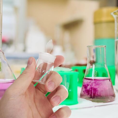قطعتان من زجاجات الوزن للمختبر الزجاجي المسطحة ذات الشكل المنخفض 25 × 40 مم، زجاجات الجاذبية النوعية معدات الوزن الكيميائية للتحليل العلمي وتخزين العينات in Saudi Arabia