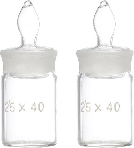 قطعتان من زجاجات الوزن ذات الجاذبية النوعية من Luxshiny ذات شكل منخفض 25 × 40 مم معدات مختبرية زجاجات مسطحة محكمة الغلق لقياس الكثافة بدقة in Kuwait