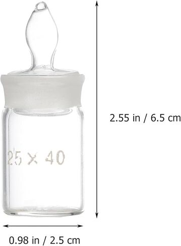 قطعتان من زجاجات الوزن ذات الجاذبية النوعية من Luxshiny ذات شكل منخفض 25 × 40 مم معدات مختبرية زجاجات مسطحة محكمة الغلق لقياس الكثافة بدقة in Kuwait