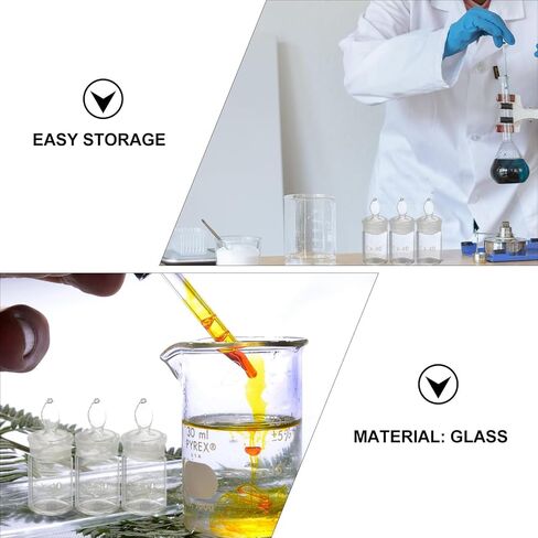 Holibanna 2pcs 25x40mm Glass Weighing Bottles Low Flat Form Borosilicate Specific Gravity Laboratory Chemical Weighing Equipment in Kuwait