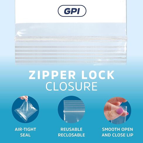100 Count, 4" x 8" Zip Bags, 2 Mil Thick Clear Plastic Reclosable Zipper Lock Bags with Write-on White Block, with Resealable Zip Top Lock for Food Storage, Jewelry, Candy. in Saudi Arabia