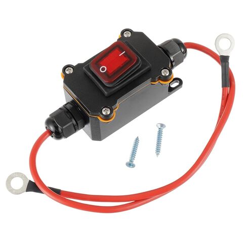 تيار مستمر 12 فولت - 24 فولت مفتاح مضمن مقاوم للماء IP65 DPST ثنائي الجانب 10AWG مفاتيح الأسلاك 25A مفتاح الطاقة المضمن للدراجات النارية والسيارات والأجهزة الكهربائية الخارجية وتشغيل/إيقاف التشغيل in Kuwait