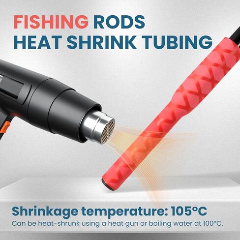 2" X-Tube Heat Shrink Wrap Tubing Non Slip Fishing Rod Shrink Wrap Tubing for Repair Handle Cork Rod Grip Sports Equipment Waterproof Insulation Durable 3.3ft (Black) in Kuwait