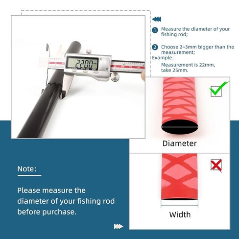2" X-Tube Heat Shrink Wrap Tubing Non Slip Fishing Rod Shrink Wrap Tubing for Repair Handle Cork Rod Grip Sports Equipment Waterproof Insulation Durable 3.3ft (Black) in Kuwait