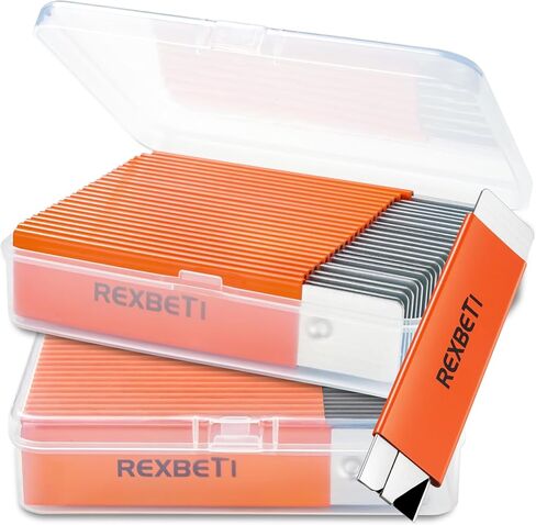REXBETI 12 Pack Box Cutter, Retractable Cardboard Cutter, Razor Blade Scraper, Handy Box Opener, More Sharp Single Edge Razor Blade Box Cutter Set for Packages Papers and Boxes, Antirust Utility Knife in Kuwait