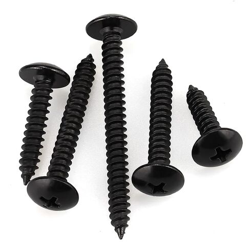 45 حزمة #14 × 3/4 بوصة مسامير ذاتية اللولبة برأس تروس سوداء للخشب والمعدن، 304 من الفولاذ المقاوم للصدأ 18/8 - للاستخدام الداخلي/الخارجي مع لقمة فيليبس in Saudi Arabia