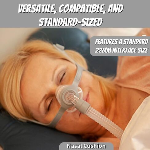 قناع CPAP للأنف، قناع نوم للأنف عالمي CPAP، لوازم CPAP قابلة لإعادة الاستخدام، أقنعة أنف وجه CPAP من السيليكون الناعمة والمثالية مع غطاء للرأس، مرفق/دوار، وسادة (M) in Kuwait