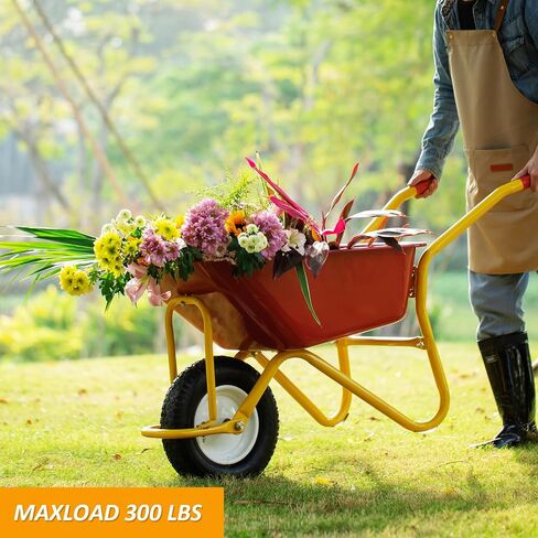 4.80/4.00-8" Air Filled Wheelbarrow Tire,Heavy-Duty Replacement Tire and Inner Tube Set with 3/4 & 5/8 Wheel Bearing and Spacer Kit included,Tubed Tires Non-Slip for Garden Cart Wagon (White) in Kuwait