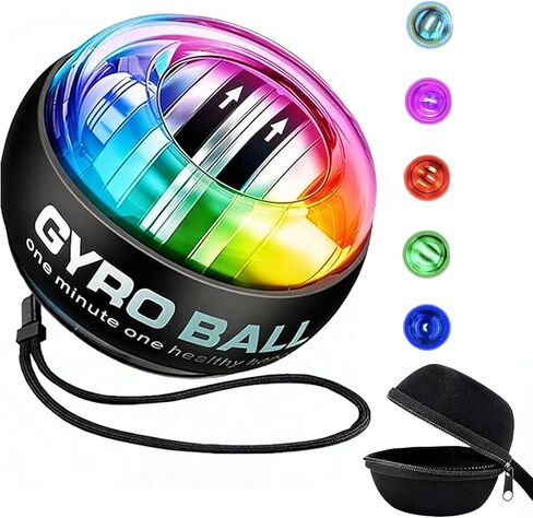 2026 New Curaball Torque Ball, Curaball Hand Exerciser, Gyro Ball with LED Lights and Portable Case, Hand Gripper Strengthener, Grip Strength Trainer for Strengthen Arms,Bones and Muscles in Kuwait