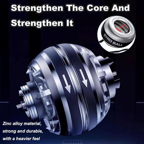 2026 New Curaball Torque Ball, Curaball Hand Exerciser, Gyro Ball with LED Lights and Portable Case, Hand Gripper Strengthener, Grip Strength Trainer for Strengthen Arms,Bones and Muscles in Kuwait