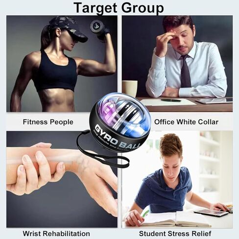 2026 New Curaball Torque Ball, Curaball Hand Exerciser, Gyro Ball with LED Lights and Portable Case, Hand Gripper Strengthener, Grip Strength Trainer for Strengthen Arms,Bones and Muscles in Kuwait