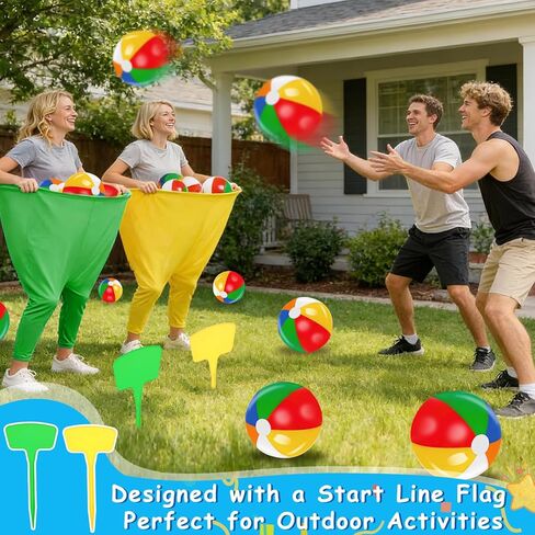Granny Pants Yard Game, Granny Pants Outdoor Party Game with 2 Pants 10 Bouncy Balls, 2 Ground Stakes and 1 Storage Bag for Team Relay, Family Birthday Party Gift, School Carnival Activities in Saudi Arabia