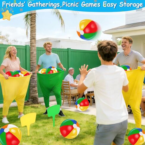Granny Pants Yard Game, Granny Pants Outdoor Party Game with 2 Pants 10 Bouncy Balls, 2 Ground Stakes and 1 Storage Bag for Team Relay, Family Birthday Party Gift, School Carnival Activities in Saudi Arabia