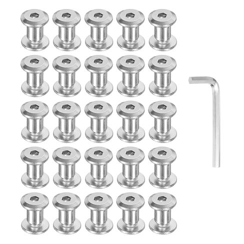 PATIKIL M4x4mm Hex Chicago Screws 5x35mm, 20Pcs 304 Stainless Steel Metric Hex Drive Socket Cap Binding Post Screw Posts for Scrapbook Leather Belt Album Furniture Repair, Silver in Saudi Arabia