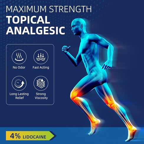 4% Lidocaine Pain Relief Patches 32 Count – Maximum OTC Strength, Fast-Acting Targeted Relief, for Back, Neck, Shoulder, Joint & Muscle Pain in Kuwait