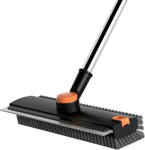 فرشاة تنظيف الأرضيات 4 في 1 مع فرشاة جص بمقبض طويل مقاس 52 بوصة 2026، فرشاة تنظيف ذات شعيرات خشنة متعددة الوظائف مطورة، فرشاة بلاط دوارة لتنظيف فناء الحمام، حمام السباحة، المرآب in Kuwait