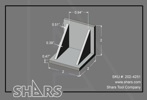 Shars 2" x 2" x 2" Ground Angle Plate Webbed End Cast Iron 202-4251 ^ in Saudi Arabia