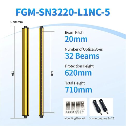 FGM-SN3220-L1NC-5 Stamping Machine Optoelectronic Finger Arm Protection Sensor Safety Light Curtain Sensor Industrialdl(FGM-SN3220-L1NC-5) in Saudi Arabia