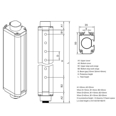 FGM-SN3220-L1NC-5 Stamping Machine Optoelectronic Finger Arm Protection Sensor Safety Light Curtain Sensor Industrialdl(FGM-SN3220-L1NC-5) in Saudi Arabia