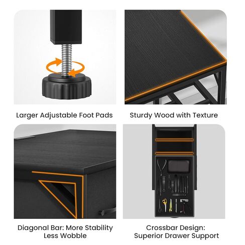 حامل طابعة ثلاثية الأبعاد مع رف تخزين خيوط - طاولة طابعة ثلاثية الأبعاد شديدة التحمل بأربعة طبقات مع درجين ومنفذ طاقة، مكتب طباعة ثلاثي الأبعاد متعدد الاستخدام للمنزل والاستوديو وورشة العمل (أسود) in Kuwait