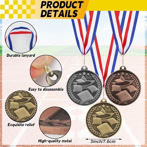 VioraWhite 6 Pcs 3 Inches Award Corn Hole Fusion Medal with Ribbons Gold Silver Bronze 3 Colors and 3 Cream of The Crop Funny Trophy Award Corn Trophies 6 Inches 1st 2nd 3rd Place Winner Prizes in Saudi Arabia
