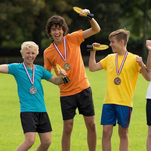 VioraWhite 6 Pcs 3 Inches Award Corn Hole Fusion Medal with Ribbons Gold Silver Bronze 3 Colors and 3 Cream of The Crop Funny Trophy Award Corn Trophies 6 Inches 1st 2nd 3rd Place Winner Prizes in Saudi Arabia
