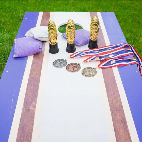 VioraWhite 6 Pcs 3 Inches Award Corn Hole Fusion Medal with Ribbons Gold Silver Bronze 3 Colors and 3 Cream of The Crop Funny Trophy Award Corn Trophies 6 Inches 1st 2nd 3rd Place Winner Prizes in Saudi Arabia