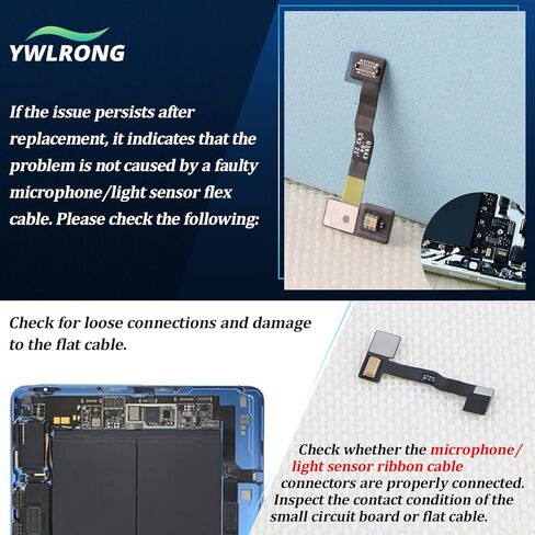 YWLRONG Microphone Flex Cable for iPad 10 (10th Generation 2022) 10.9" A2696 A2757 A2777 with Light Sensor Flex Cable Internal MIC Connector Ribbon Replacement with Repair Tools in Saudi Arabia