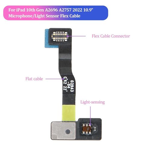 YWLRONG Microphone Flex Cable for iPad 10 (10th Generation 2022) 10.9" A2696 A2757 A2777 with Light Sensor Flex Cable Internal MIC Connector Ribbon Replacement with Repair Tools in Saudi Arabia