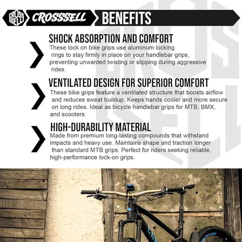 مقابض مقود الدراجة بلونين أصفر فلورسنت - مقابض دراجة بقفل واحد لدراجات MTB، والدراجات الجبلية، والانحدار، وBMX - ملحقات قبضة يد مطاطية مريحة غير قابلة للانزلاق in Kuwait