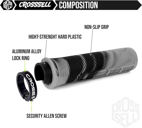 مقابض مقود الدراجة بلونين أصفر فلورسنت - مقابض دراجة بقفل واحد لدراجات MTB، والدراجات الجبلية، والانحدار، وBMX - ملحقات قبضة يد مطاطية مريحة غير قابلة للانزلاق in Kuwait