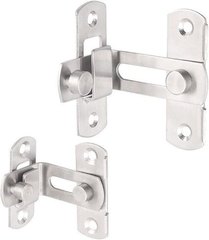 Chain Lock 2pcs Stainless Steel Right Angle Lock, Granary Door Sliding Lock, Door, Window, Home Security, Anti-Theft Protection Device(3 Inch Corner) in Saudi Arabia