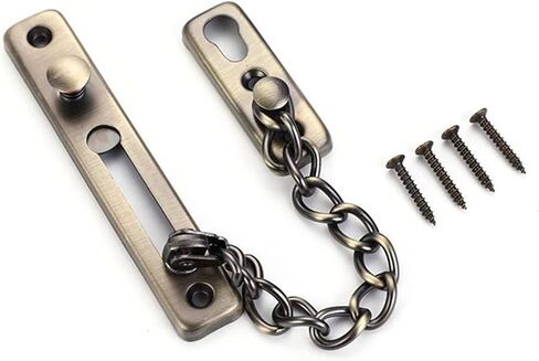 واقي باب سلسلة من الفولاذ المقاوم للصدأ بقفل سلسلة، قفل سلسلة أمان مع زر زنبركي، مضاد للسرقة، قفل باب (جملي) in Kuwait