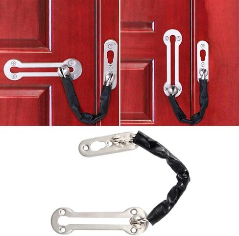 Chain Lock 2pcs Anti-Theft Chain, Thick Stainless Steel Polished Bolt, Safety Slide Lock, Door Hardware, in Saudi Arabia