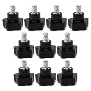 Wenheww 10Pcs M10 x 15mm Thread Star Knob, 40mm Diameter Male Thread Bakelite Star Shaped Hand Knob Tightening Screw, Black Clamping Knob Handle Replacement Grip Handle Fastener in Kuwait
