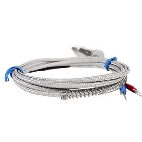 Stainless Steel Temperature Sensor K Type Thermocouple Bayonet Compression Spring with 2m Cable Wire for Temperature Controller(Cable Length 1m) in Kuwait