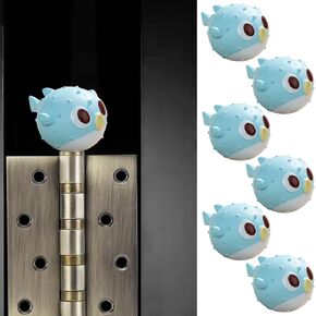 Cute Mini Creative Marine Animals, Pufferfish, Bubble Fish Hinge Heads Decorative Topper Set 6PCS, Home Decoration,Magnetic Hinge Head Toppers Door Hinge in Kuwait