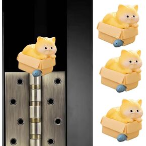 Cute Mini Creative The Little Cat Lying On The Box Hinge Heads Decorative Topper Set 3PCS, Home Decoration,Magnetic Hinge Head Toppers Door Hinge in Kuwait